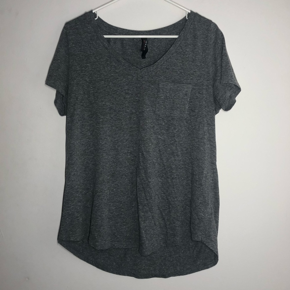 Grey and white tshirt